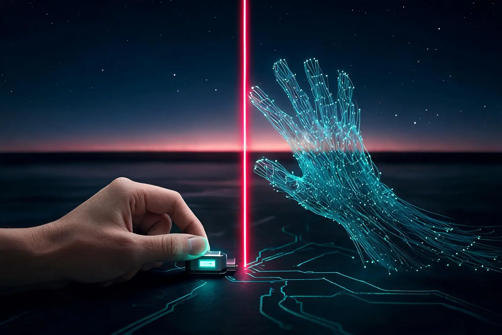 FireControl targeting reticle over a fiber-optic field