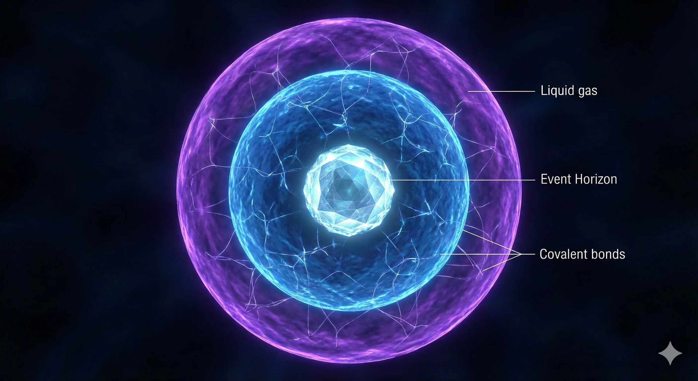 Cognitive Structure showing Event Horizon Core, Liquid Mantle, and Gaseous Atmosphere
